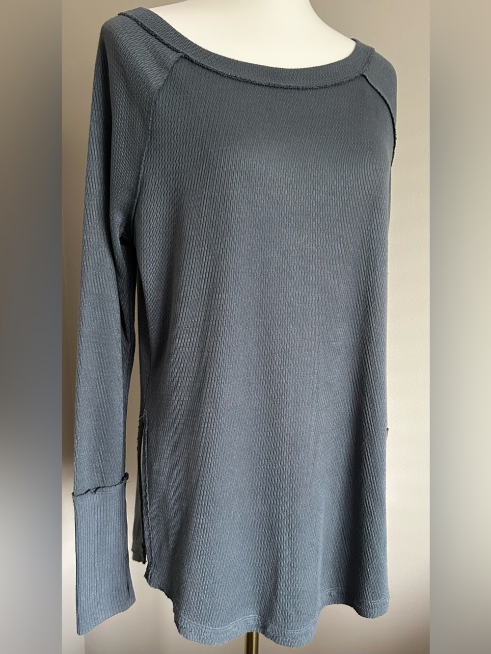 We The Free by Free People “Snowy” Thermal Tunic in Dark Grey - Picture 2 of 11